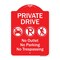 Signmission Private Drive No Outlet No Parking And No Trespassing Heavy-Gauge Aluminum Sign, 24" H, RW-1824-9930 A-DES-RW-1824-9930 - alternate 1